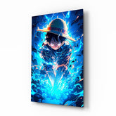 Luffy Blue Lightning Glass Wall Art || Designer Collection
