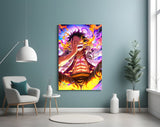 Luffy Flame of Joy Glass Wall Art || Designer Collection