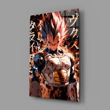 Vegeta: Saiyan Prince Glass Wall Art || Designer Collection