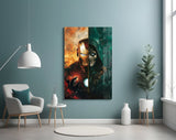 Iron Man and Doctor Doom: A War of Opposites Glass Wall Art || Designer Collection