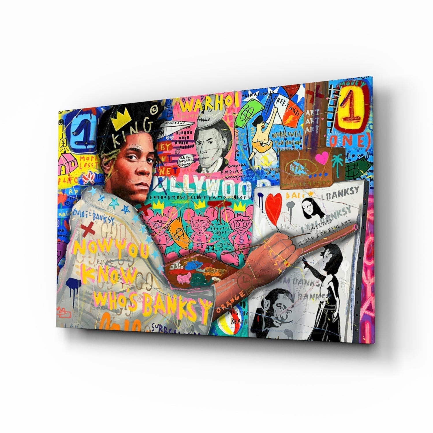 Banksy's Basquiat Glass Wall Art || Designer Collection