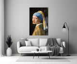 Girl Stuck on Clothespin Glass Wall Art || Designer Collection