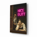 Neon Girl Funny Window Glass Wall Art || Designer Collection