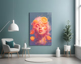 Orange Bubbles Glass Wall Art || Designer Collection