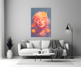 Orange Bubbles Glass Wall Art || Designer Collection
