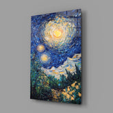 Starry Night Review Glass Wall Art || Designer Collection