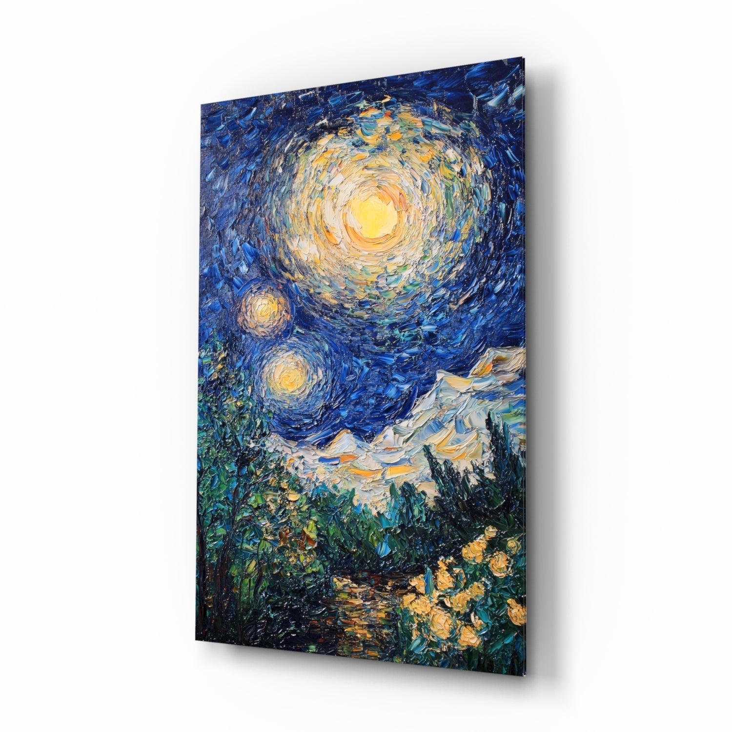 Starry Night Review Glass Wall Art || Designer Collection