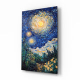 Starry Night Review Glass Wall Art || Designer Collection