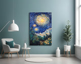 Starry Night Review Glass Wall Art || Designer Collection