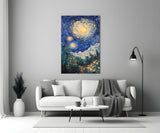 Starry Night Review Glass Wall Art || Designer Collection
