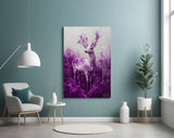 Purple Deer Glass Wall Art || Designer Collection