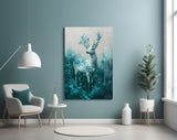 Mint Deer Glass Wall Art || Designer Collection