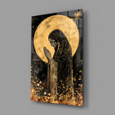 Golden Prayers of Mary Glass Wall Art || Designer Collection