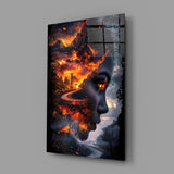 The Fire Within Glass Wall Art || Designer Collection