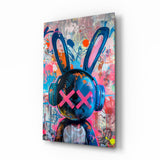 Graffiti Rabbit Glass Wall Art || Designer Collection