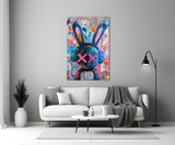 Graffiti Rabbit Glass Wall Art || Designer Collection