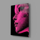 Pink with Dots Glass Wall Art || Designer Collection