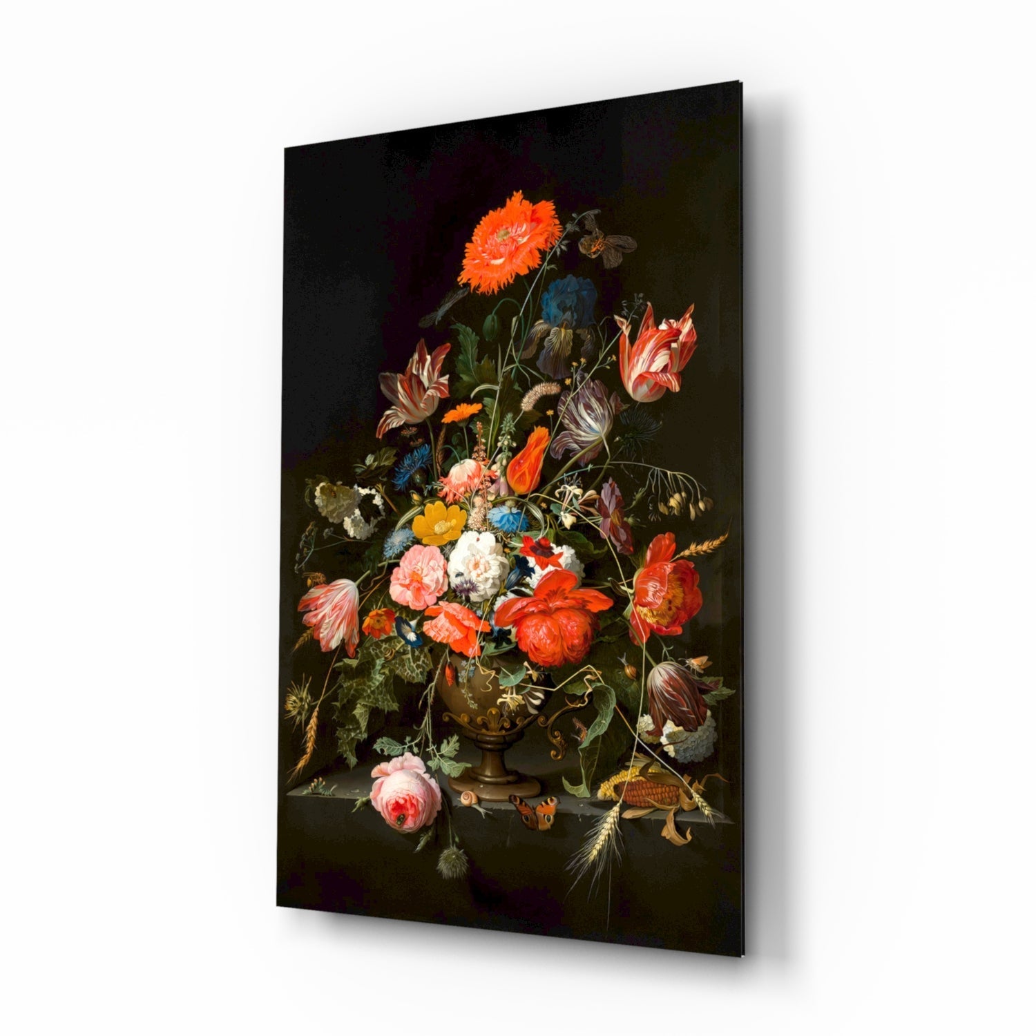 The Wealth in the Vase Glass Wall Art || Designer Collection