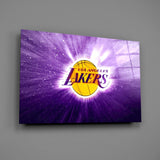 Los Angeles Lakers: Purple Flash Glass Wall Art || Designer Collection