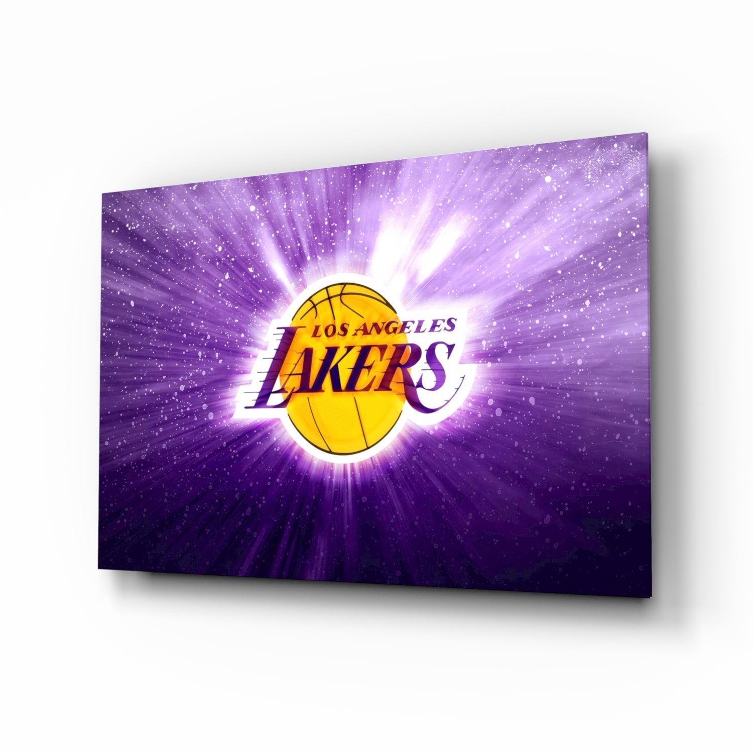 Los Angeles Lakers: Purple Flash Glass Wall Art || Designer Collection