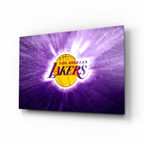 Los Angeles Lakers: Purple Flash Glass Wall Art || Designer Collection