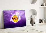 Los Angeles Lakers: Purple Flash Glass Wall Art || Designer Collection
