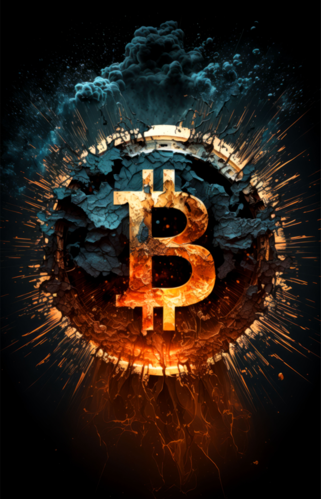Bitcoin Glass Wall Art