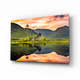 Eilean Donan Castle Reflection Glass Wall Art