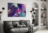 Ethereal Purple Swirls Glass Wall Art
