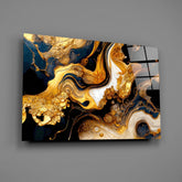 Ethereal Gold Swirls Glass Wall Art
