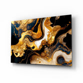 Ethereal Gold Swirls Glass Wall Art