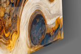 Ethereal Gold Swirls Glass Wall Art