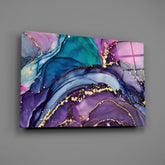 Ethereal Purple Swirls Glass Wall Art