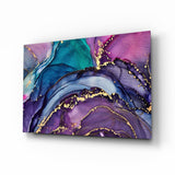 Ethereal Purple Swirls Glass Wall Art