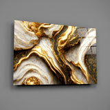 Golden Marble Glass Wall Art.