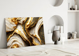 Golden Marble Glass Wall Art.