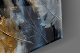 Elegant Feather Abstract Glass Wall Art