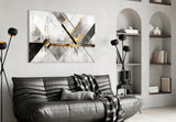 Elegant Marble & Gold Geometric Glass Wall Art