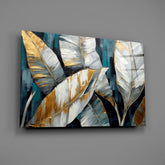 Elegant Banana Leaf Glass Wall Art