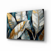Elegant Banana Leaf Glass Wall Art