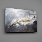 Elegant Feather on Glass Wall Art