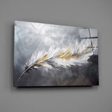 Elegant Feather on Glass Wall Art