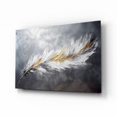 Elegant Feather on Glass Wall Art