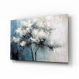 Elegant Winter Tree Glass Wall Art