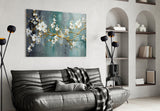 Elegant Blossoms on Glass Wall Art