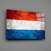 Flag of The Netherlands Glass Wall Art.