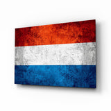 Flag of The Netherlands Glass Wall Art.