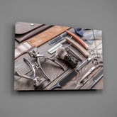 Barber's Vintage Tools Glass Wall Art
