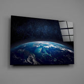 Stellar Earth Horizon Glass Wall Art
