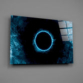Eclipse Blue Flame Glass Wall Art